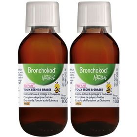 BRONCHOKOD NATUREL ENFANT TOUX SECHE & GRASSE - Dès 1 an - Goût orange - Flacon 100 ml