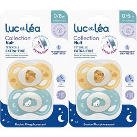 LUC ET LEA Duo de sucettes nuit anatomiques