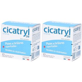 CICATRYL DM crème 10x2g, plaies et écorchures superficielles, accélère la cicatrisation, sans paraben. Dès 2 ans. Dispositif médical.