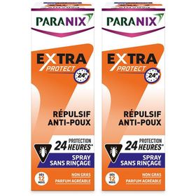Paranix Spray Sans Rinçage Répulsif Anti-Poux Protection 24h 100ml