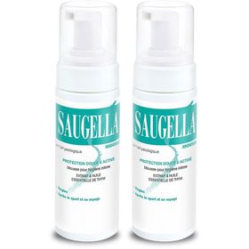 Saugella - Mousse Antiseptique - Soin lavant pour rétablir l’équilibre de la zone intime - à base d'extrait de thym - Apaise les irritations et les démangeaisons intimes - Flacon pompe 150 ml