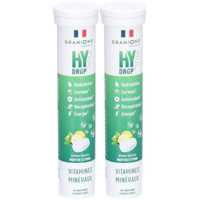 Granions Pastille hydratation Électrolytes HYDROP Goût Menthe-Citron