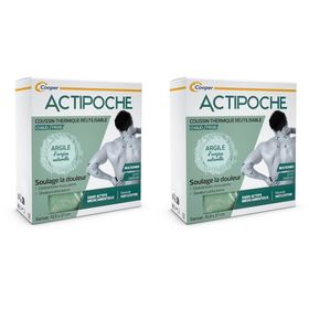 ACTIPOCHE - Coussin thermique - Thermothérapie - Contractures musculaires et douleurs articulaires - Multizones - Argile - 1 unité