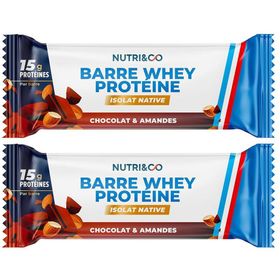 NUTRI&CO Barre protéine Whey Goût Chocolat & Amandes