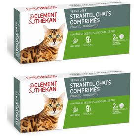 Strantel Chat Clément Thékan Comprimé pelliculé sécable, anthelminthique. bt 2 x2
