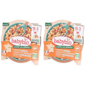 BABYBIO Coquillettes Carotte Champignon Jambon