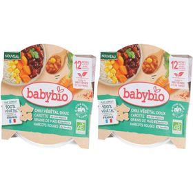 BABYBIO Chili Végétal Doux Carottes Grains de Maïs Haricots Rouges