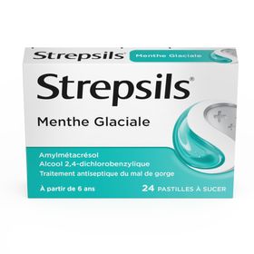 Strepsils Menthe Glaciale - Traitement Antiseptique du Mal de Gorge - À partir de 6 ans