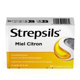 Strepsils Miel Citron - Traitement Antiseptique du Mal de Gorge - À partir de 6 ans