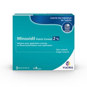 MINOXIDIL VIATRIS CONSEIL 2% 3 FLACONS