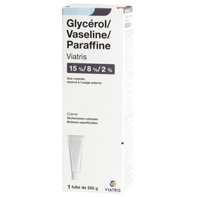 GLYCEROL/VASELINE/PARAFFINE VIATRIS 15%/8%/2% CREME