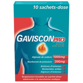 GavisconPRO Menthe Sans Sucre - Suspension Buvable en Sachet