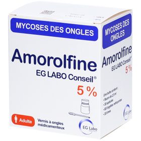 AMOROLFINE EG 5 %, vernis à ongles médicamenteux, flacon + 30 spatules