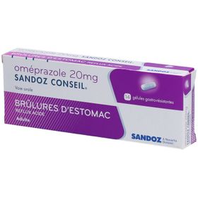 Omeprazole Sandoz Conseil 20 mg, gélule gastro-résistante