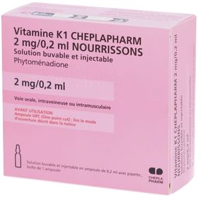 VITAMINE K1 CHEPLAPHARM 2 mg / 0,2 ml, ampoule, nourrissons