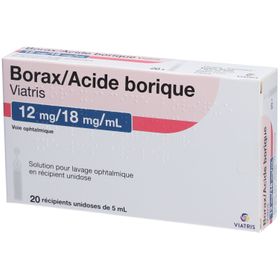Mylan Viatris Borax Acide Borique solution oculaire