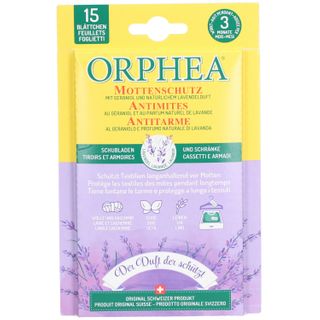 Orphea Anti-Mites Textile Lavande - 36 Feuillets Diffuseurs Naturels Pour Armoires Et Tiroirs (3x12) - Protection 3 Mois
