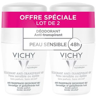 LOT*2 Déodorant Anti-Transpirant 48H - Roll-On Peau Sensible 2 x 50 ml