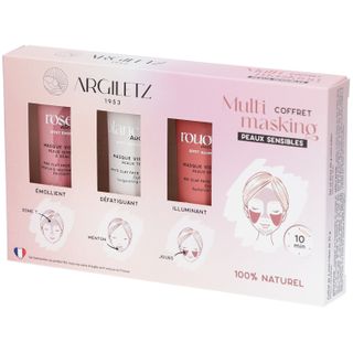 Argiletz TRIO masques d'Argile (blanche, rouge, rose)