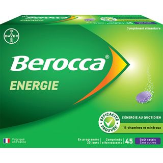 Berocca Energie Cassis  Multivitamines et Minéraux aide à réduire la fatigue
