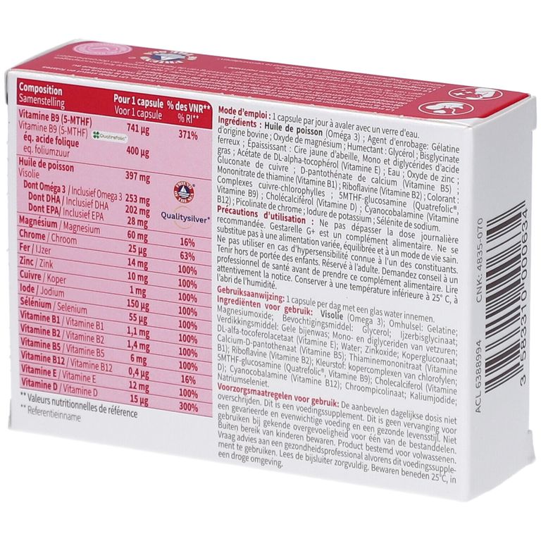 Gestarelle G+ – Préconception, grossesse & allaitement 30 pc(s ...