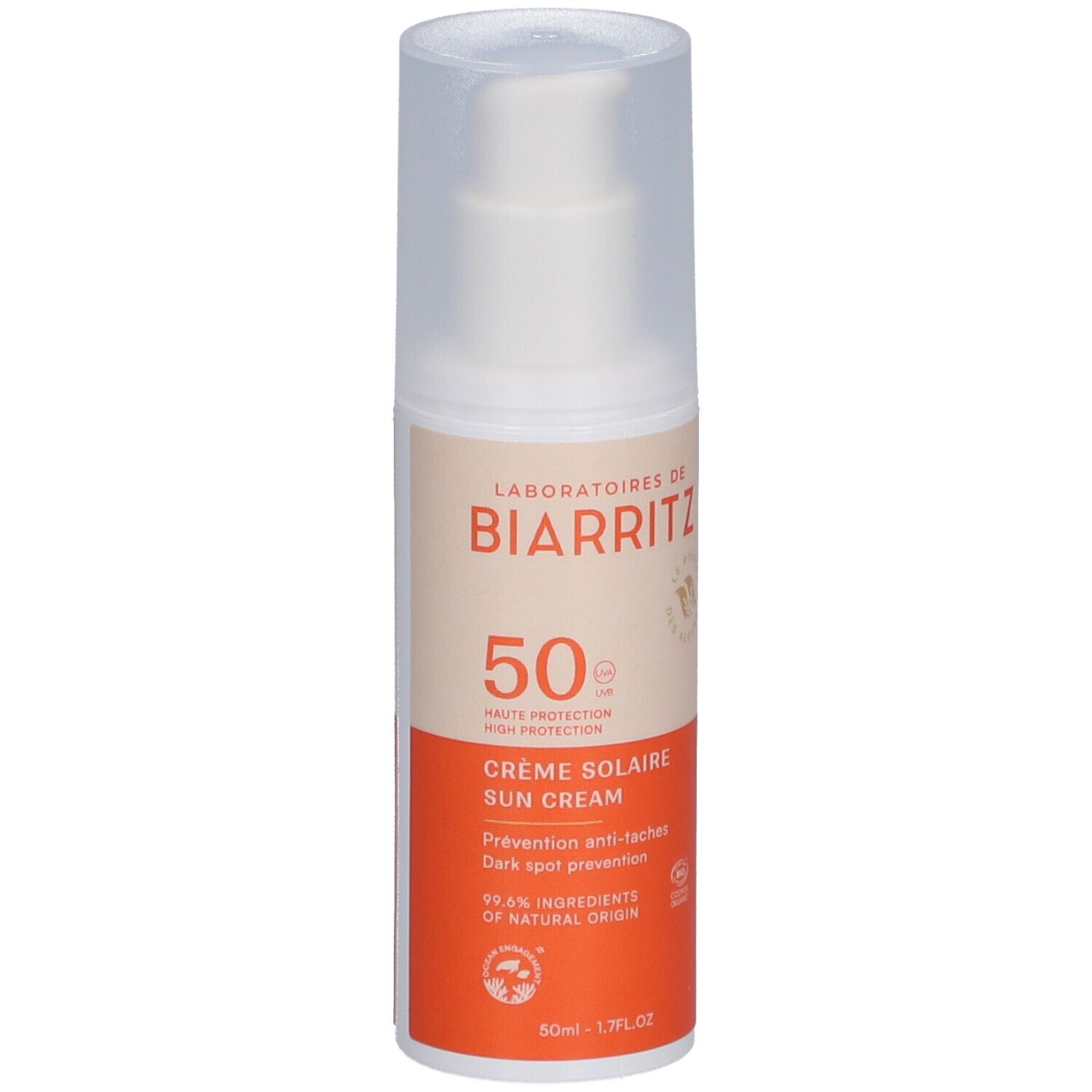 Laboratoires de BIARRITZ ALGAMARIS Crème solaire Visage SPF50 Bio 50 ml — free download