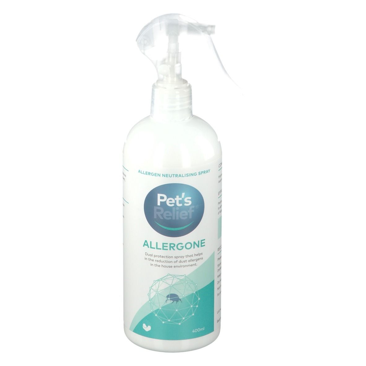 Flacon pulvérisateur Pet's Relief Allergone de 400 ml.