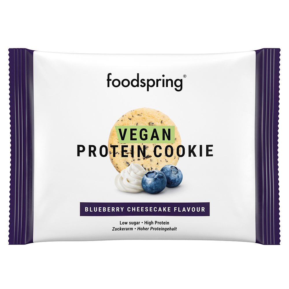 foodspring® Cookie protéiné végétalien Cheesecake aux myrtilles