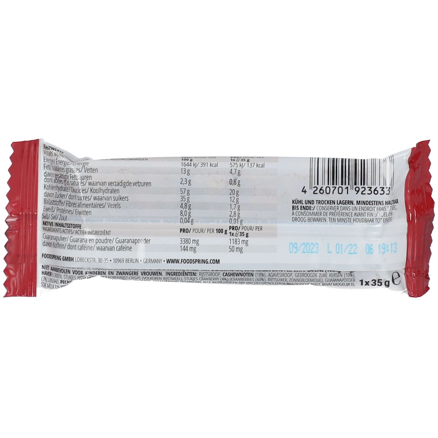 foodspring Energy Bar Griotte-Pomme