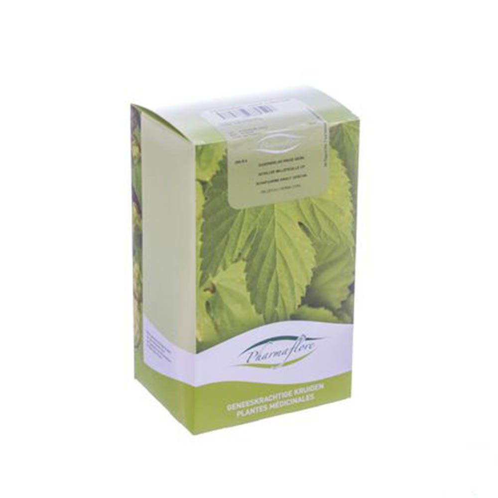 Boîte verte avec logo Pharmaflore et feuilles. Texte: Plantes médicinales.