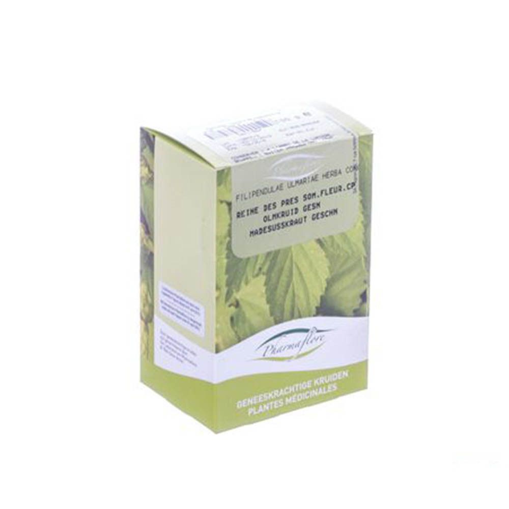 Boîte en carton avec informations produit et logo Pharmaflore. Design vert et blanc avec des feuilles.