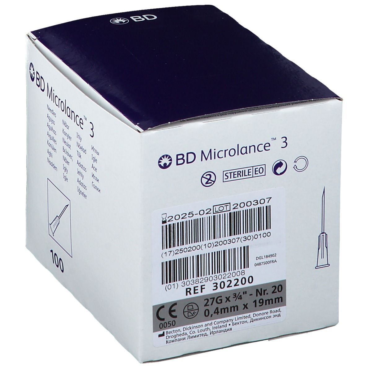 BD Microlance™3 Lot de 100 Aiguilles 27G x 3/4 (0,4 x19 mm)