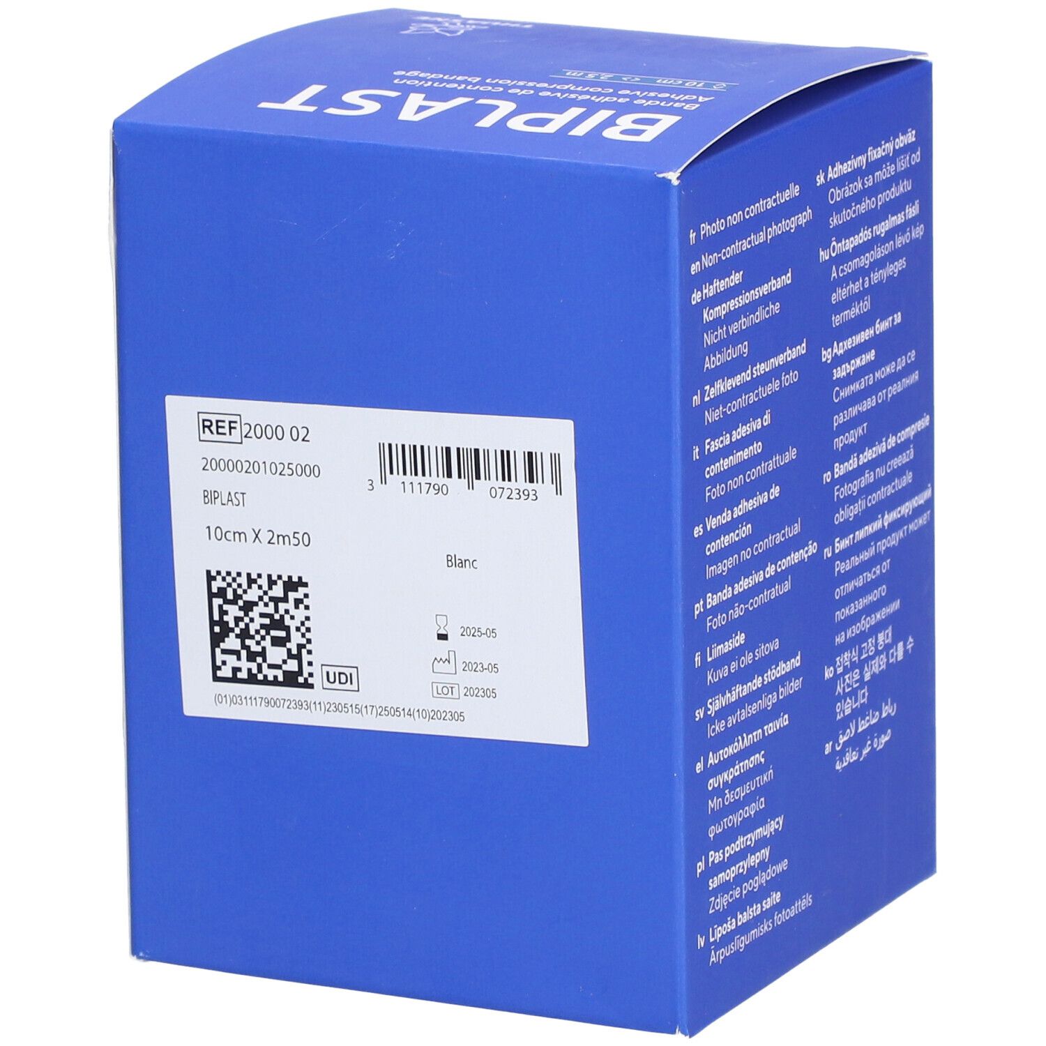 THUASNE Biplast Bande adhésive de contention Blanc 10 cm x 2.5 m
