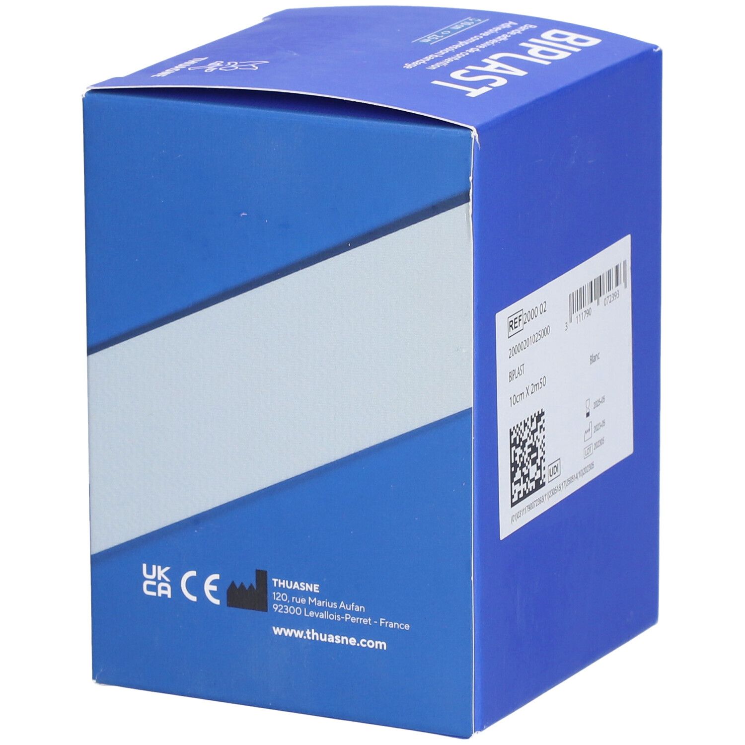 THUASNE Biplast Bande adhésive de contention Blanc 10 cm x 2.5 m