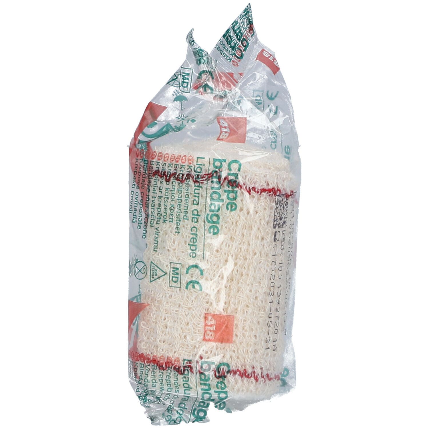 Zeno Bandage de Crêpe 7 cm x 4 m + Filet Rouge