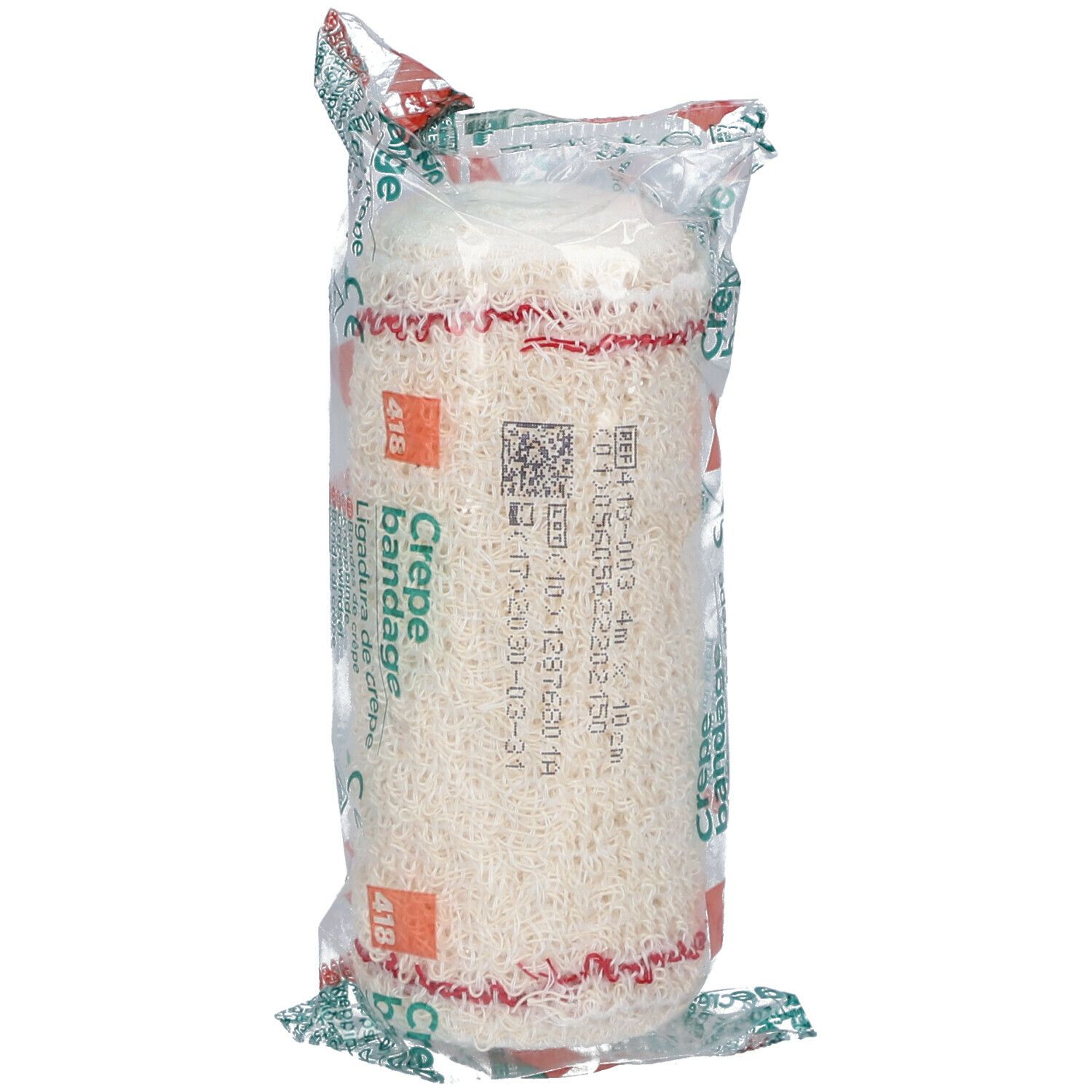 Zeno Bandage de Crêpe 10 cm x 4 m + Filet Rouge