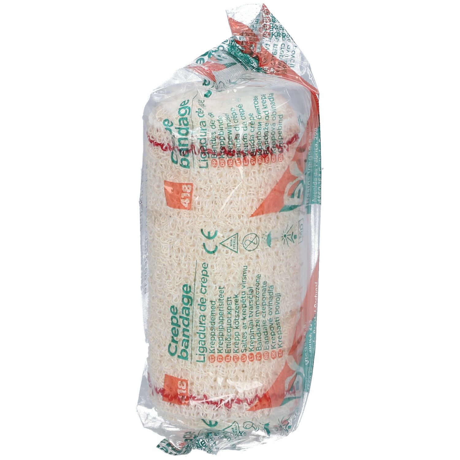 Zeno Bandage de Crêpe 10 cm x 4 m + Filet Rouge