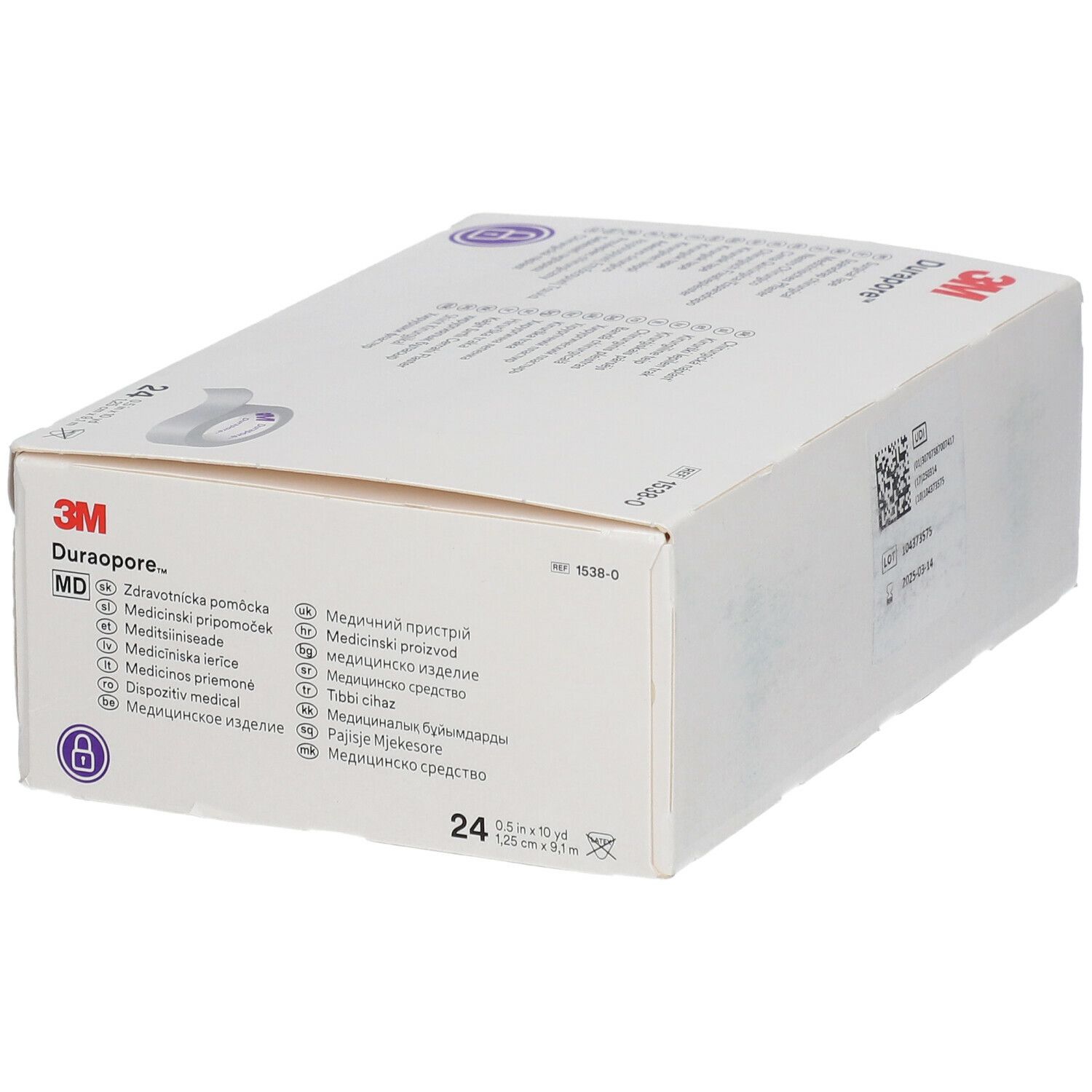 3M™ Durapore™ Sparadrap Chirurgical 9,14 x 1,25 cm