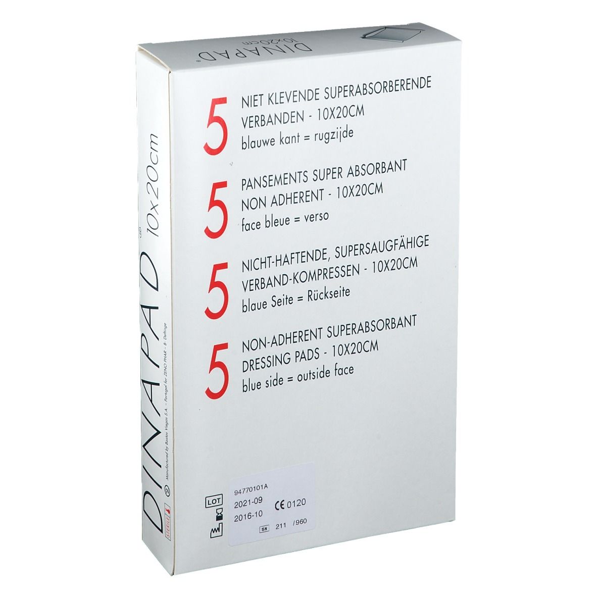 Dinapad 10X20Cm Compresse Sterile N/Adh