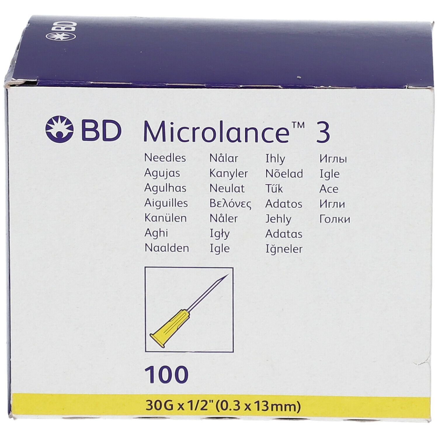 BD Microlance™ 3 Aiguille 30G 1/2 0.30 mm x 13 mm Jaune