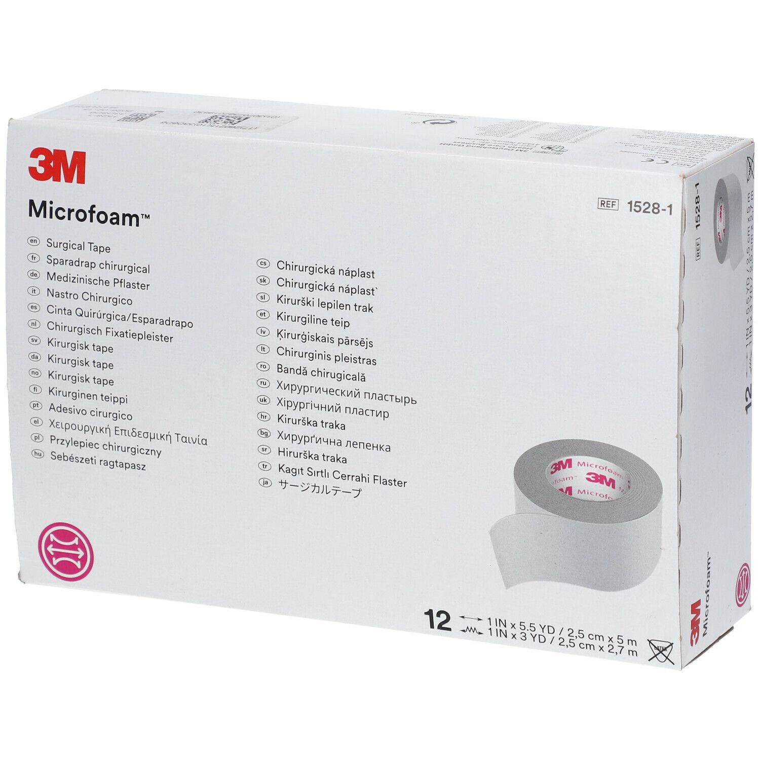 3M™ Microfoam™ Sparadrap chirurgical 25 mm x 5 m