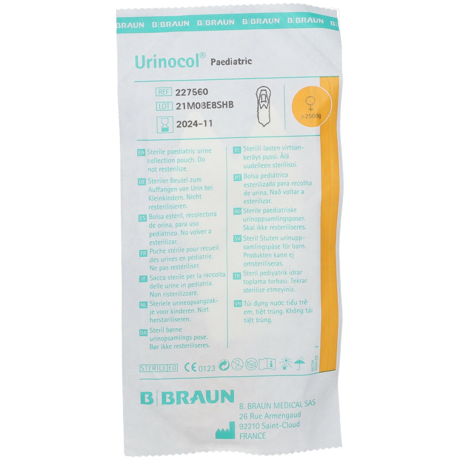 B Braun Urinocol® Pédiatrie modèle fille
