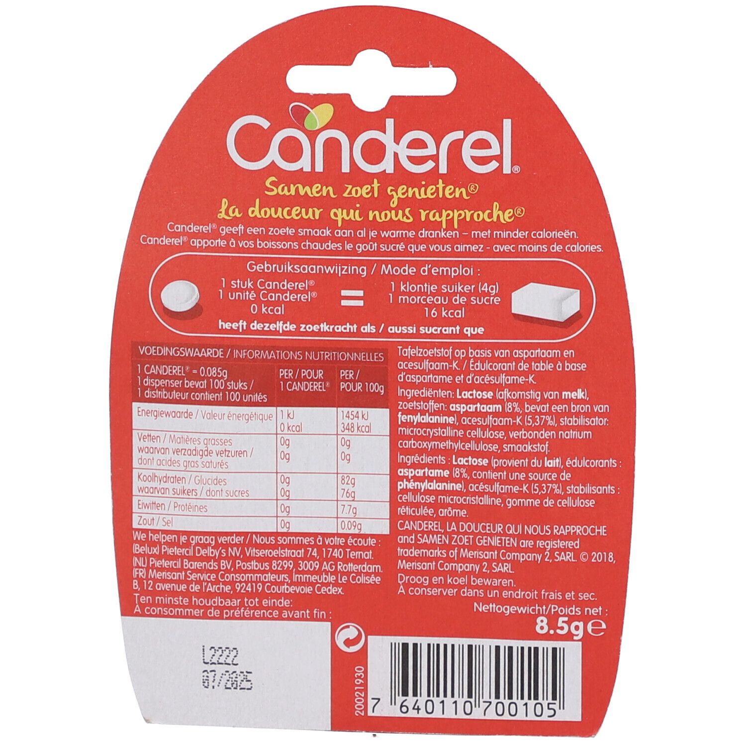 Sucralose au bon goût sucré - Canderel - 6,8 g