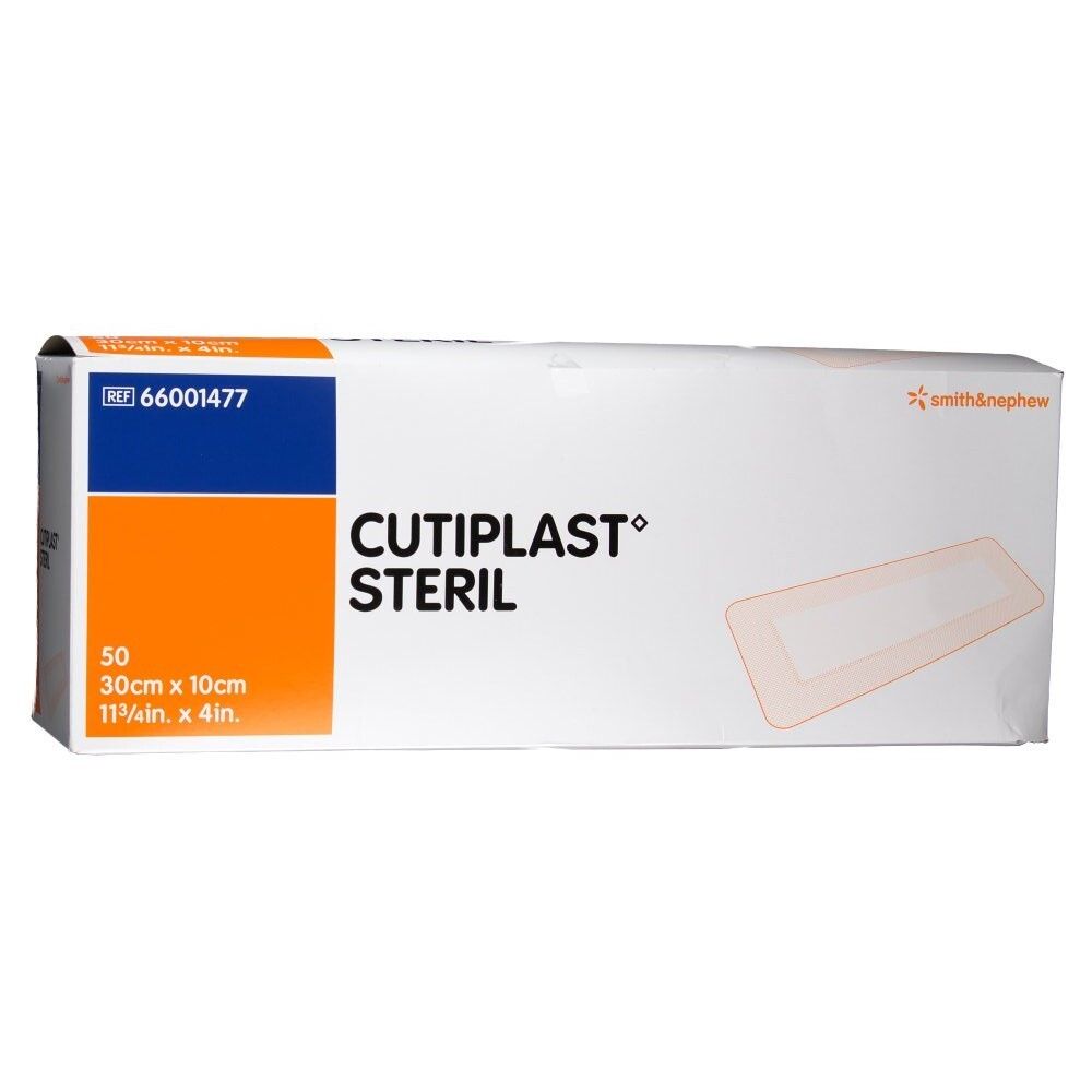 Boîte CUTIPLAST STERIL, 50 pièces, 30cm x 10cm.