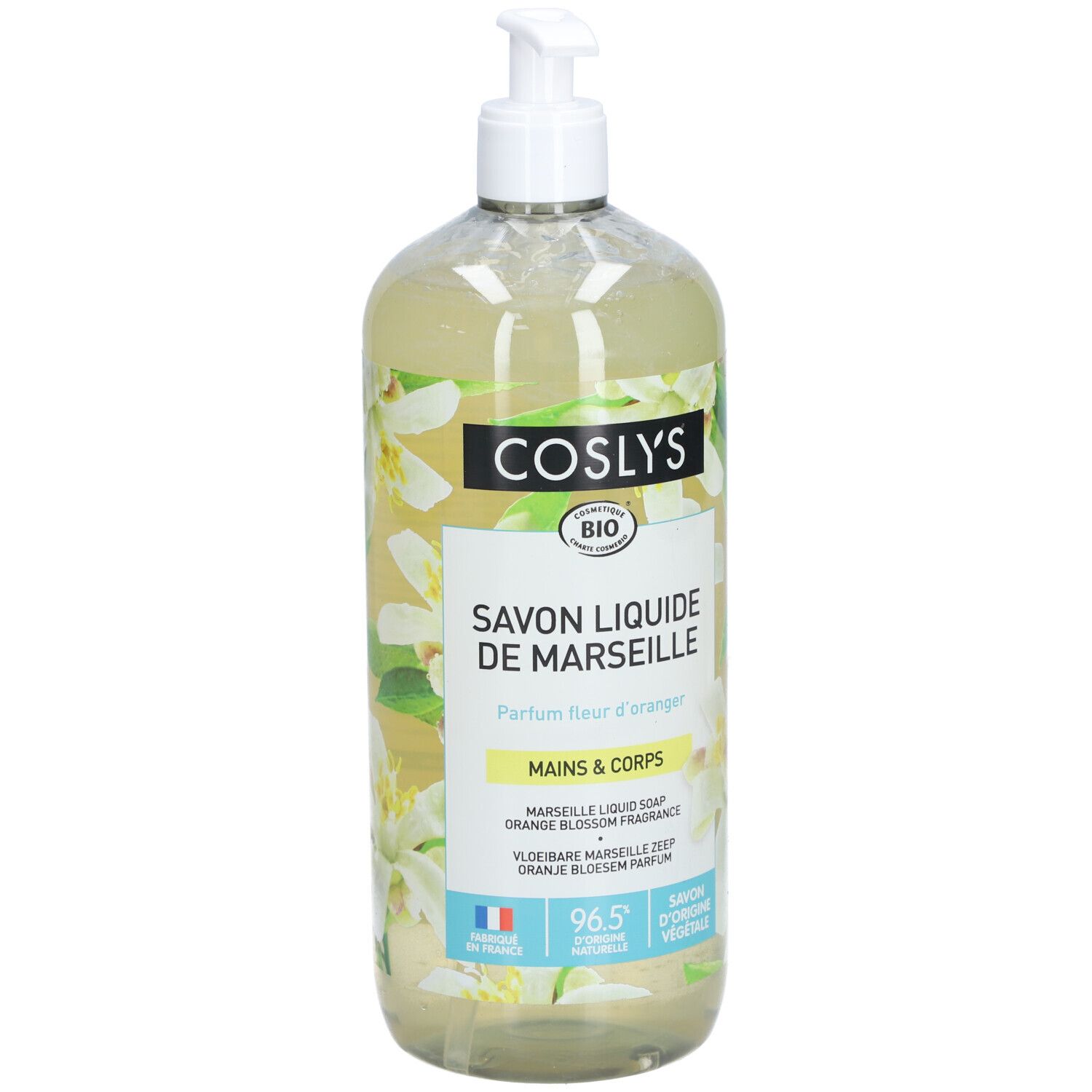 Coslys Savon Liquide Marseille Pure Parfum Fleur D'Oranger
