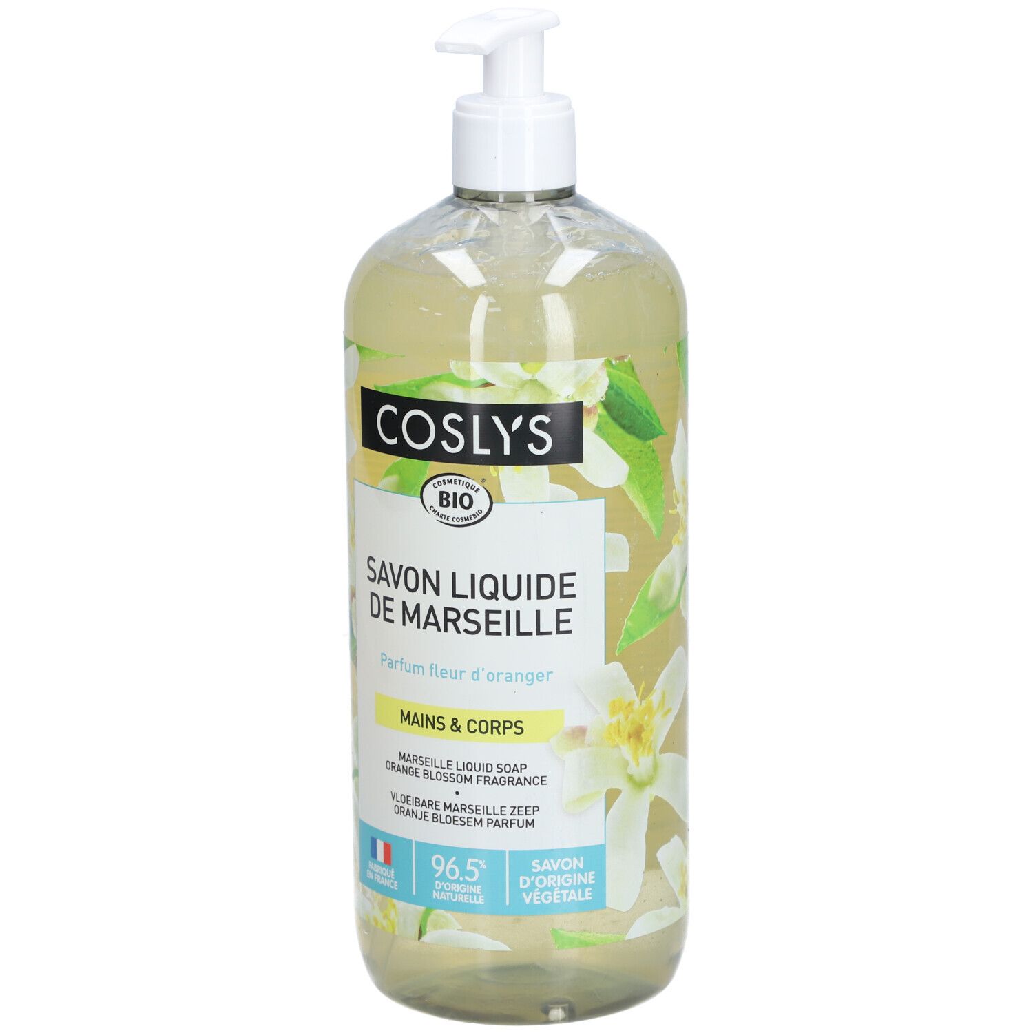 Coslys Savon Liquide Marseille Pure Parfum Fleur D'Oranger