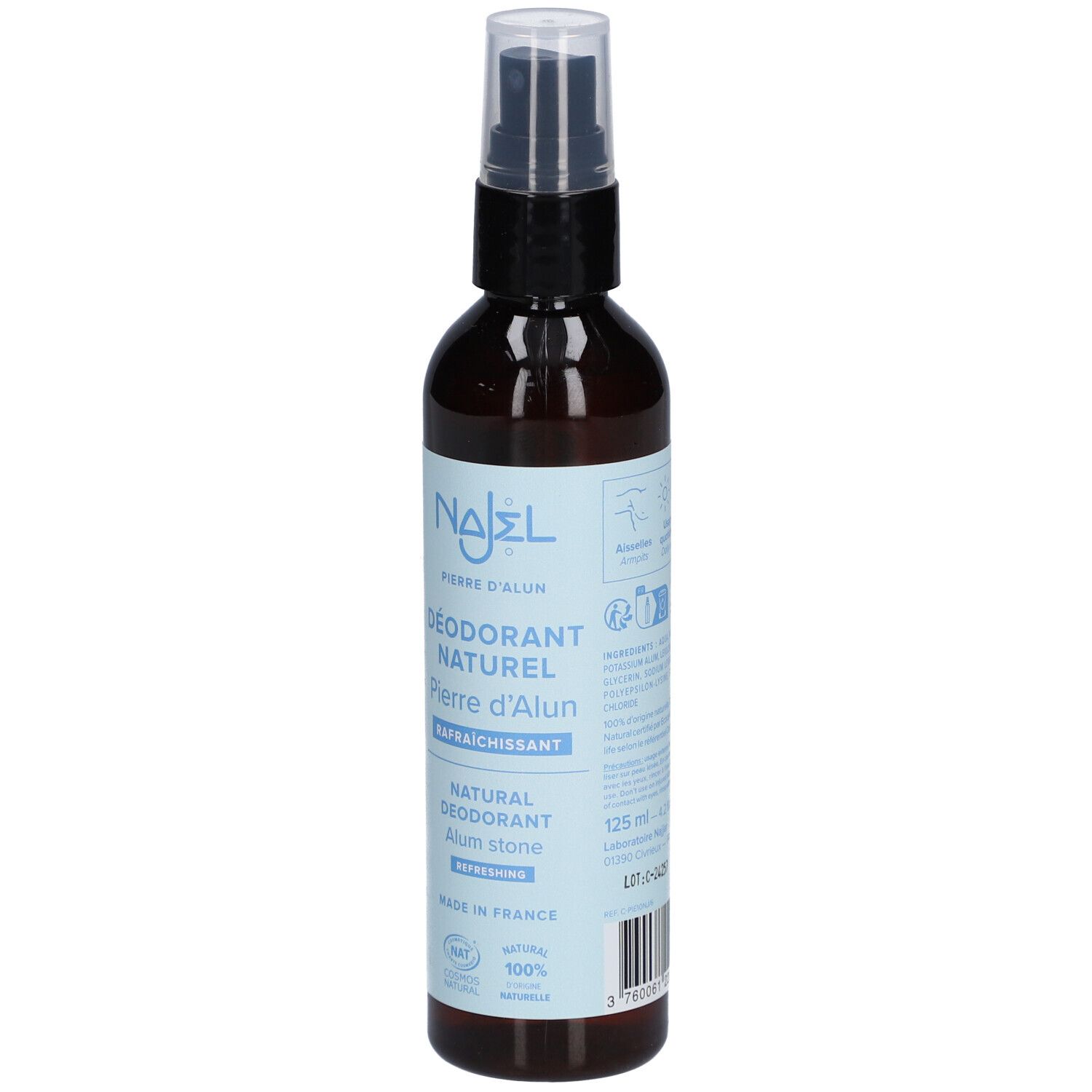 NAJEL Déodorant Pierre D'Alun Naturel Spray