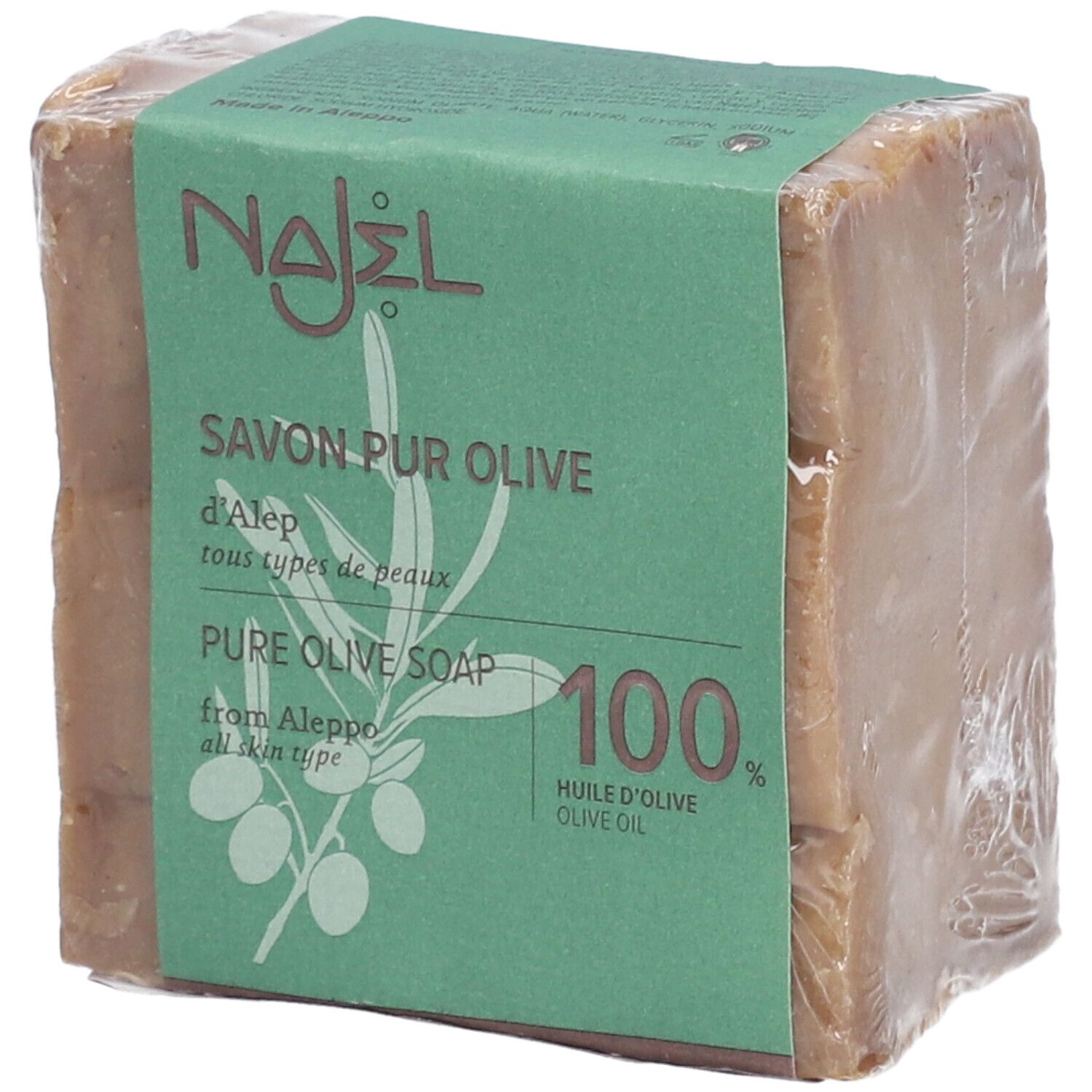 Najel Savon Pur Olive D'Alep 100% Huile D'Olive Tous Types De Peaux Visage/Corps/Cheveux