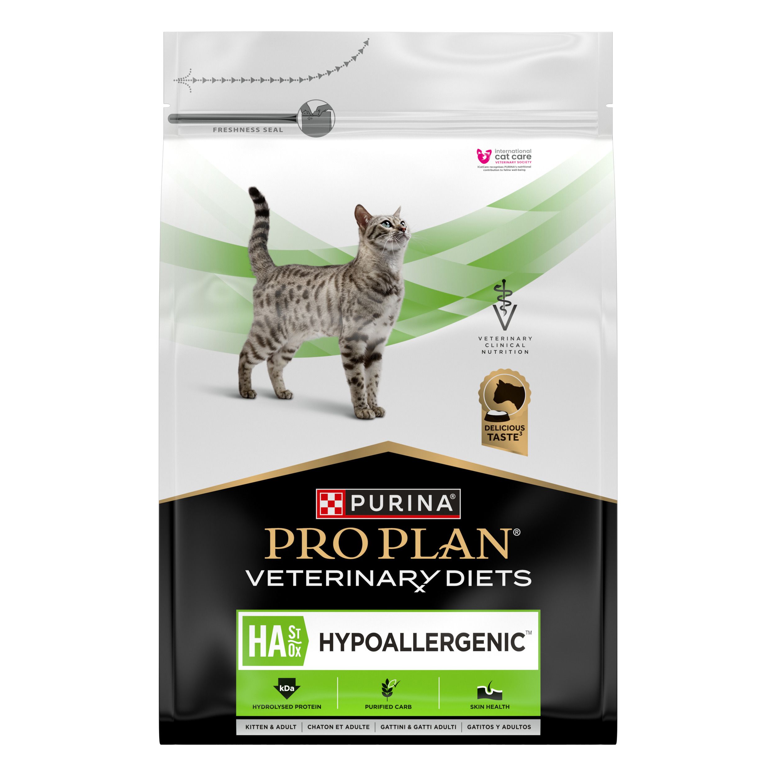 Sac de croquettes Purina Pro Plan Veterinary Diets HA Hypoallergenic pour chat.