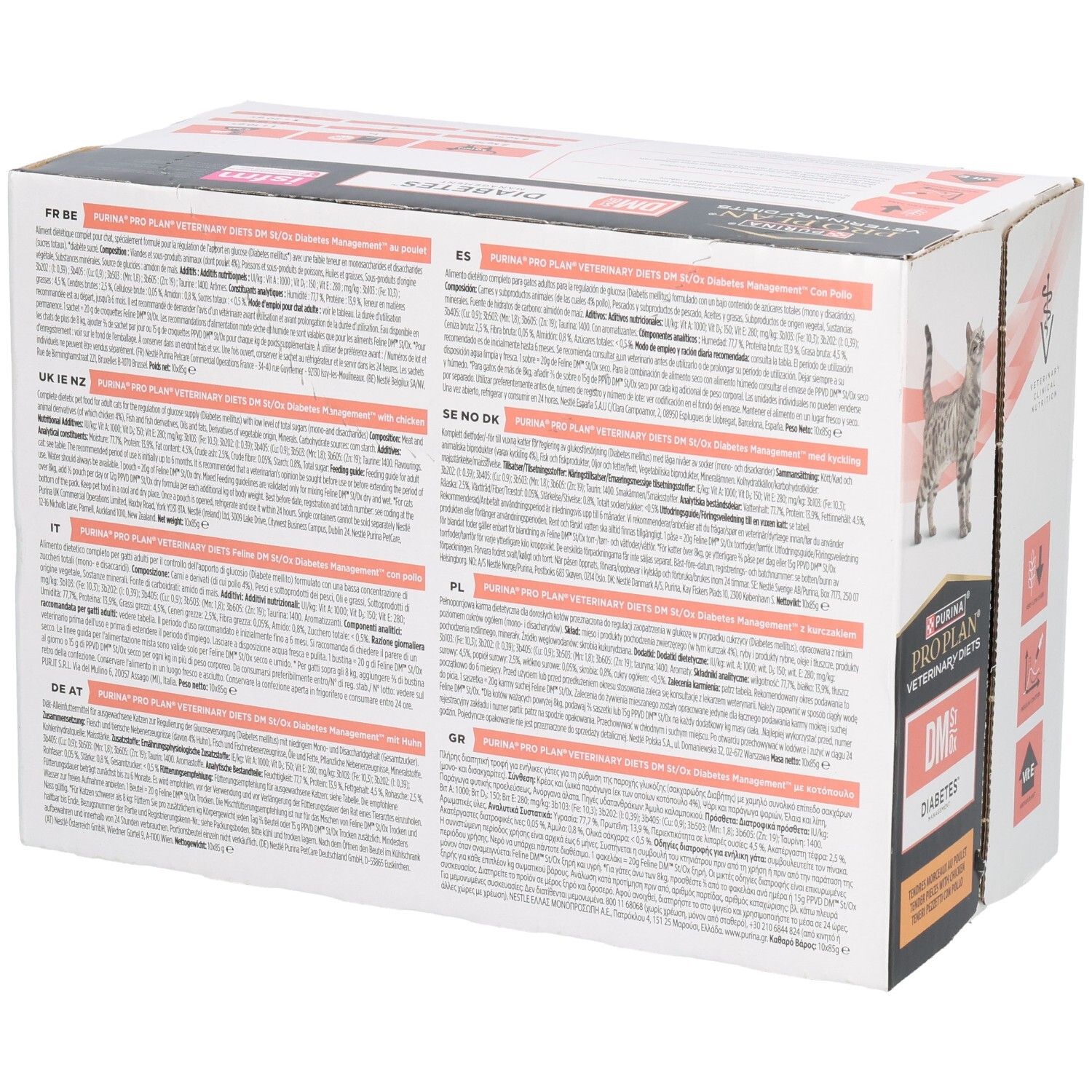 Dos de l'emballage PRO PLAN® VETERINARY DIETS Feline DM St/Ox Diabetes Management.
